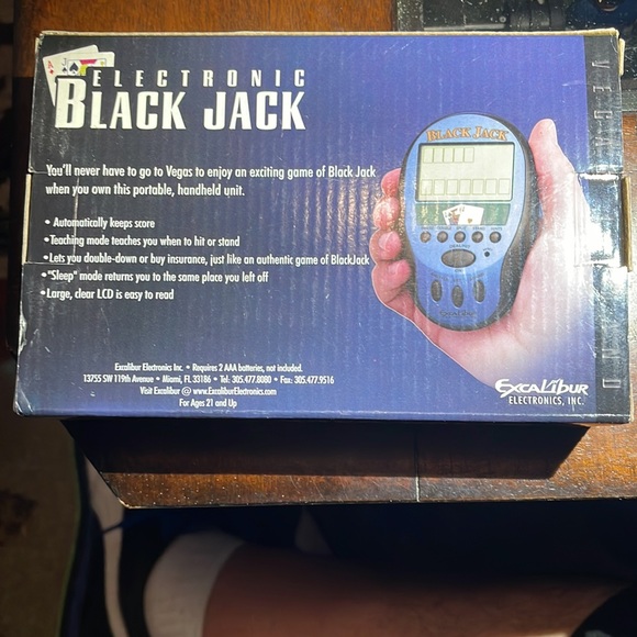 EXCALIBUR ELECTRONIC BLACKJACK Handheld Pocket Casino Game Model #473 Req 2”AAA” - Picture 3 of 5